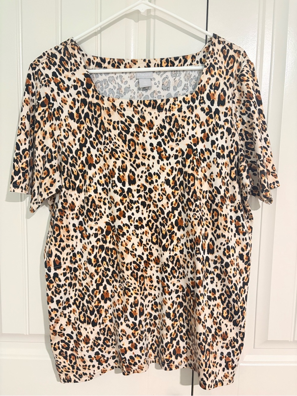 Chico’s 100% Cotton Animal Print Top with pockets